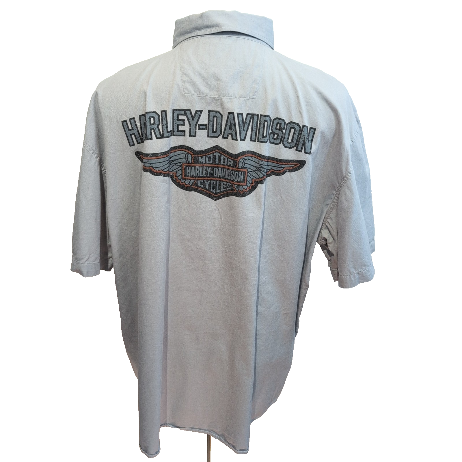 Harley Davidson chemise manches courtes gris clair ailes d’ange dos taille 2XL