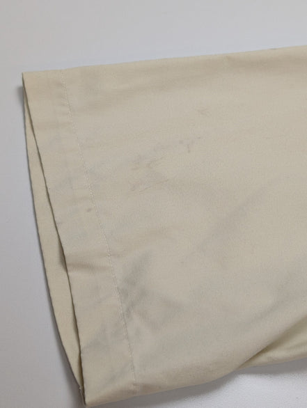 Chemise manches courtes L.L. Bean crème uni Vintage Homme taille L