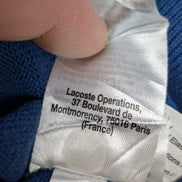 Pull Lacoste L bleu Classic Fit 100% coton col rond logo crocodile brodé