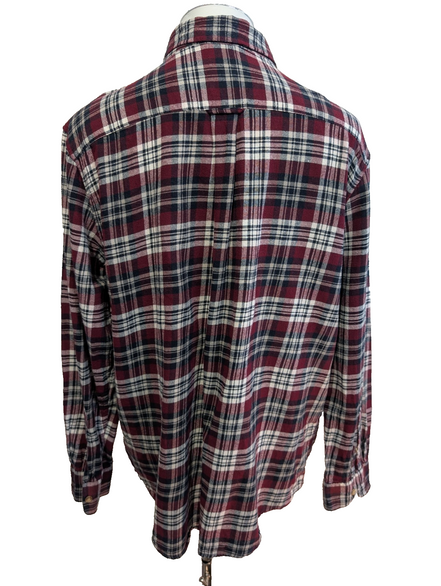CHAPS Flanelle Bordeaux Marine XL Logo Brodé EE VINTAGE 100% Coton | 319S