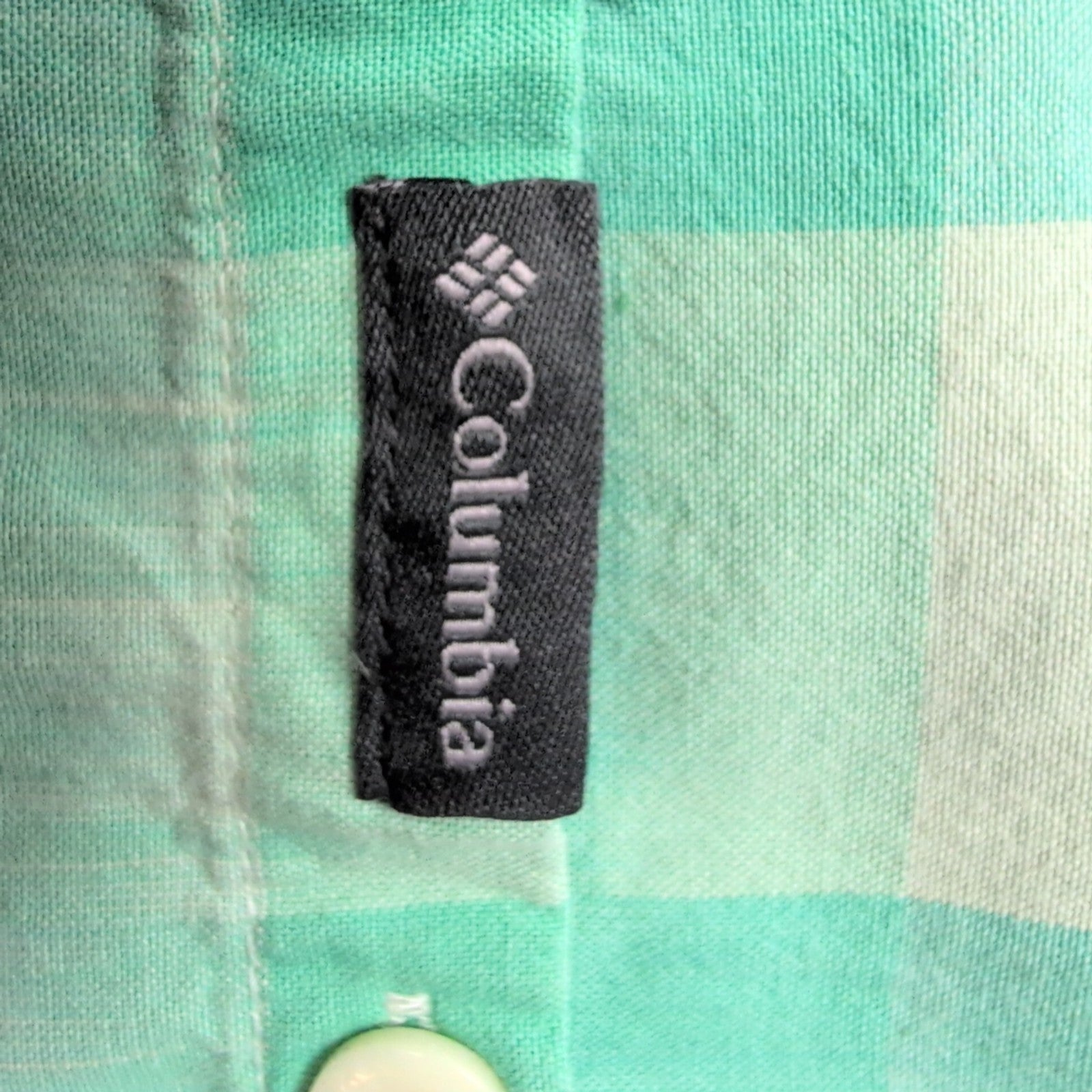 Chemise Columbia M vert carreaux manches courtes 2 poches outdoor