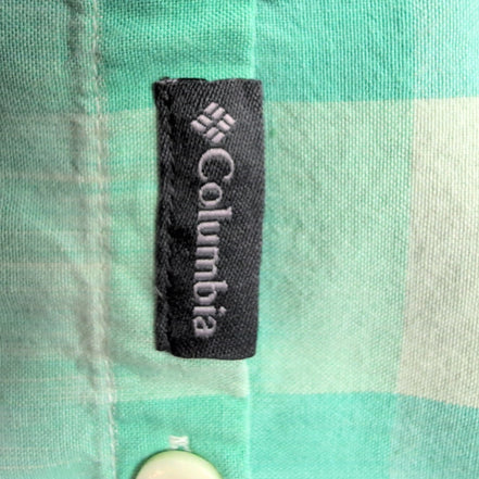 Chemise Columbia M vert carreaux manches courtes 2 poches outdoor