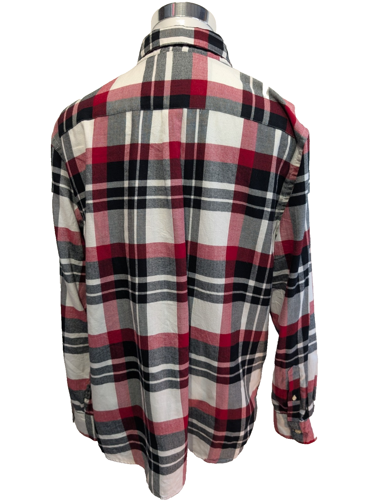 Chemise CHAPS Homme L Coton Flanelle Rouge Noir Blanc Tartan |278S
