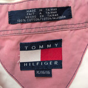 Chemise Tommy Hilfiger Manches Courtes Blanche 100% Coton Logo Doré Taille XL