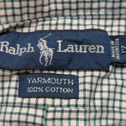 Chemise Ralph Lauren vert petits carreaux manches longues taille XL #2813