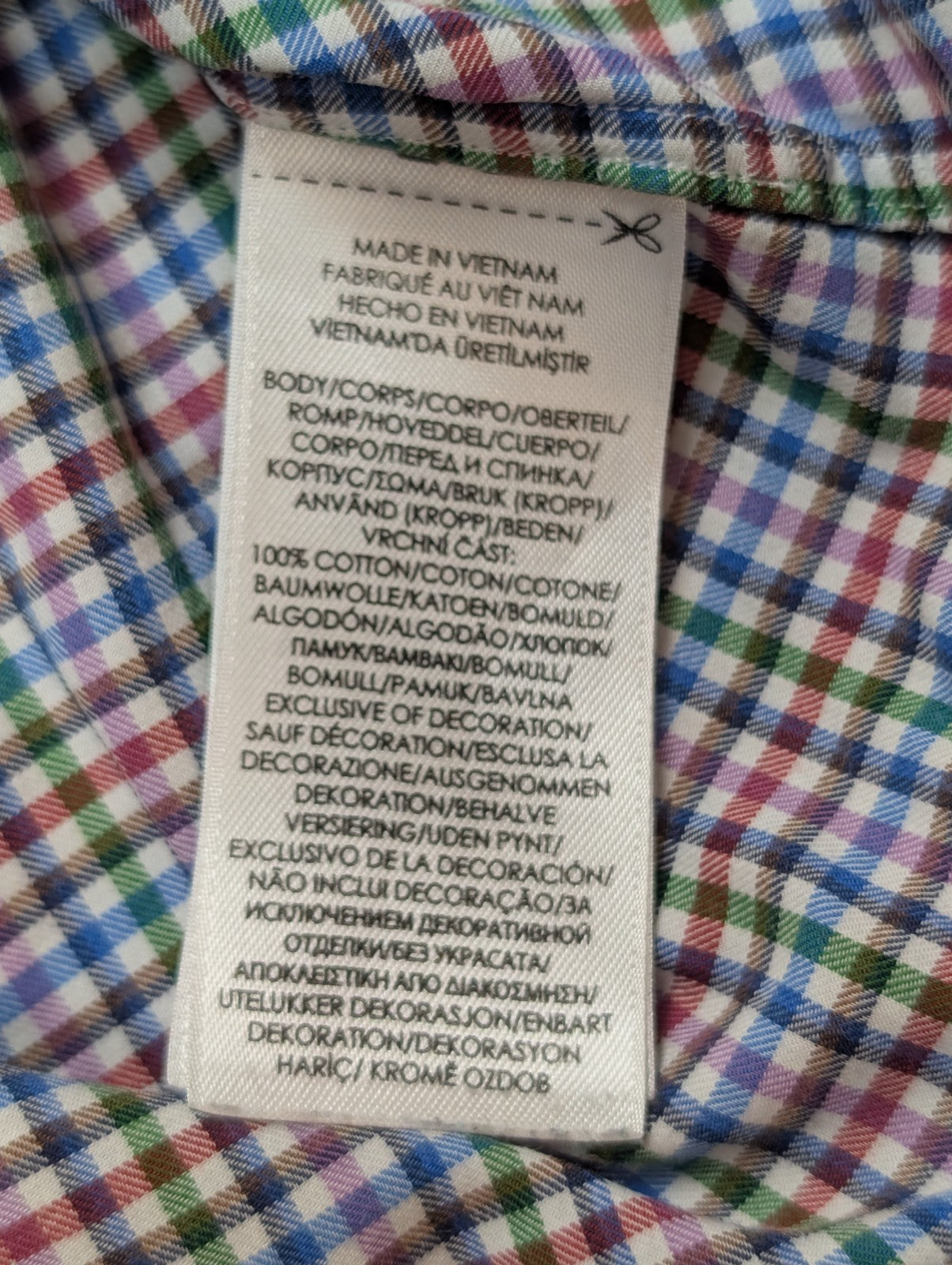CHEMISE Ralph Lauren Homme L SLIM FIT Multicolore Carreaux Logo Bleu 100% Coton