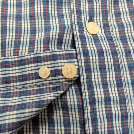 Chemise Chaps modèle Easy Care carreaux bleu et rouge poche M