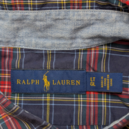 Chemise Ralph Lauren Taille L Carreaux Rouge Bleu Logo Jaune - Excellent État