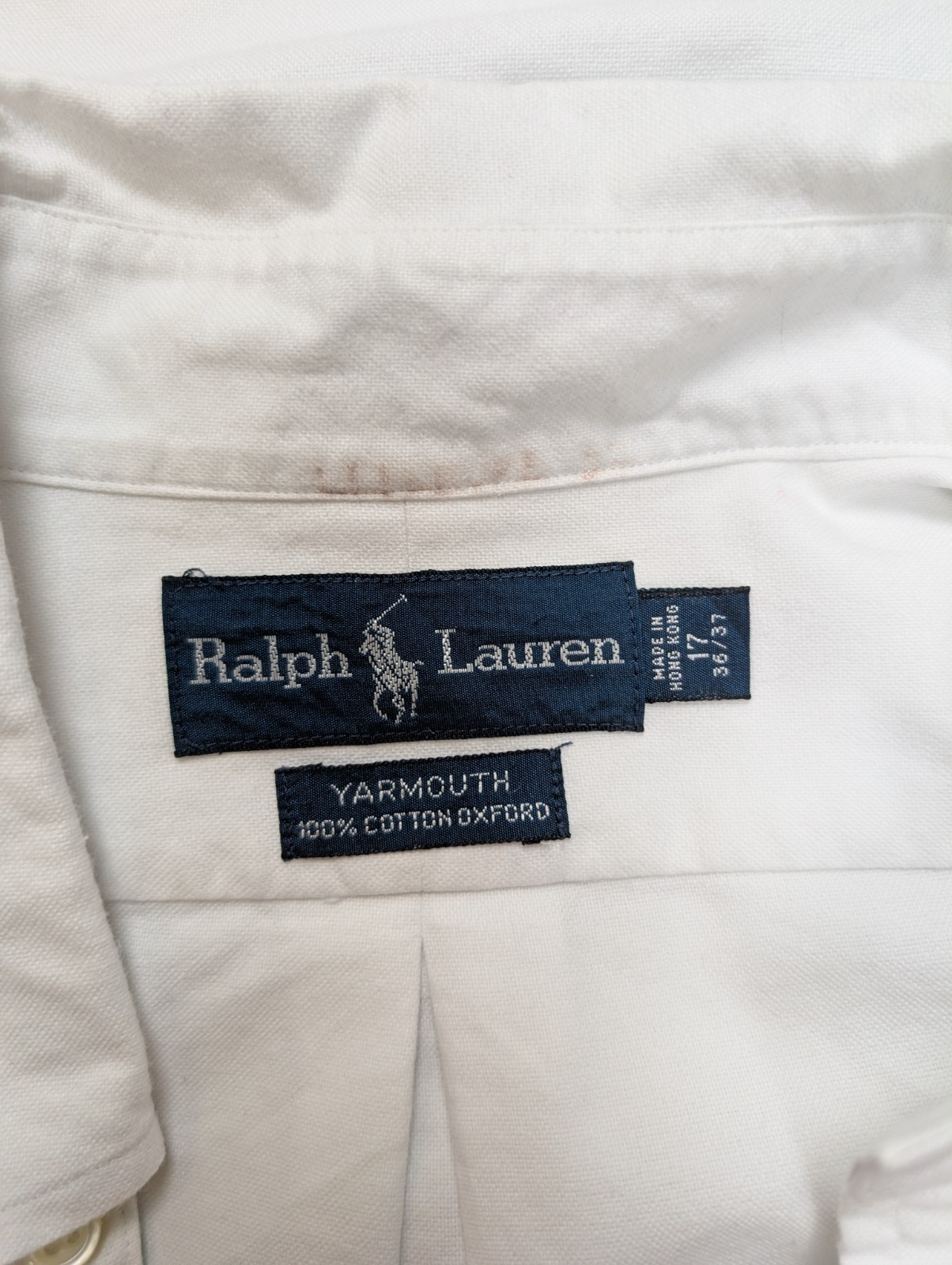 Ralph Lauren Chemise Yarmouth XL/XXL Blanche Logo Sport Rare