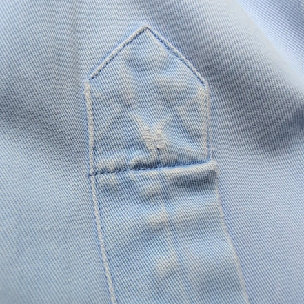 Chemise Ralph Lauren XL Blake Bleu Oxford Logo Rose Coton Épais Manches longues