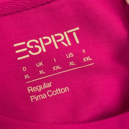 T-shirt Femme Esprit XXL Rose Fuchsia Col Rond Coton Neuf avec Étiquette