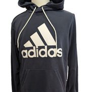 ➜ Sweat à Capuche Adidas - Grand Logo Blanc - Marine - Taille M
