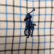 Chemise Ralph Lauren XL Classic Fit Flanelle Fine Carreaux Bleu Noir Coton