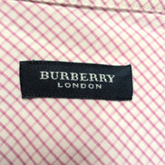 Chemise BURBERRY 100% Coton Rose Fuchsia L Logo Brodé Manches Longues