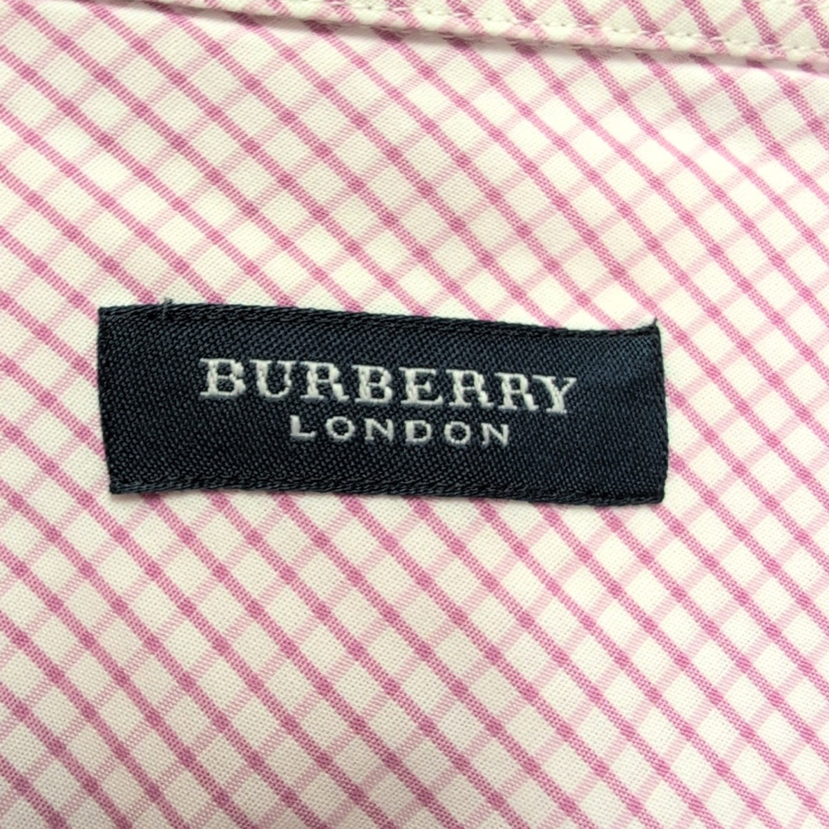 Chemise BURBERRY 100% Coton Rose Fuchsia L Logo Brodé Manches Longues