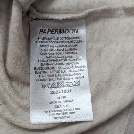 T-shirt Manches Longues Paper Moon 16 Ans Chiné Bouledogue Neuf Étiquette