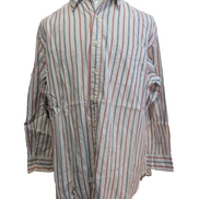 Chemise Polo Ralph Lauren Shirt XL Rayée Rouge Bleu Coton Col Classique