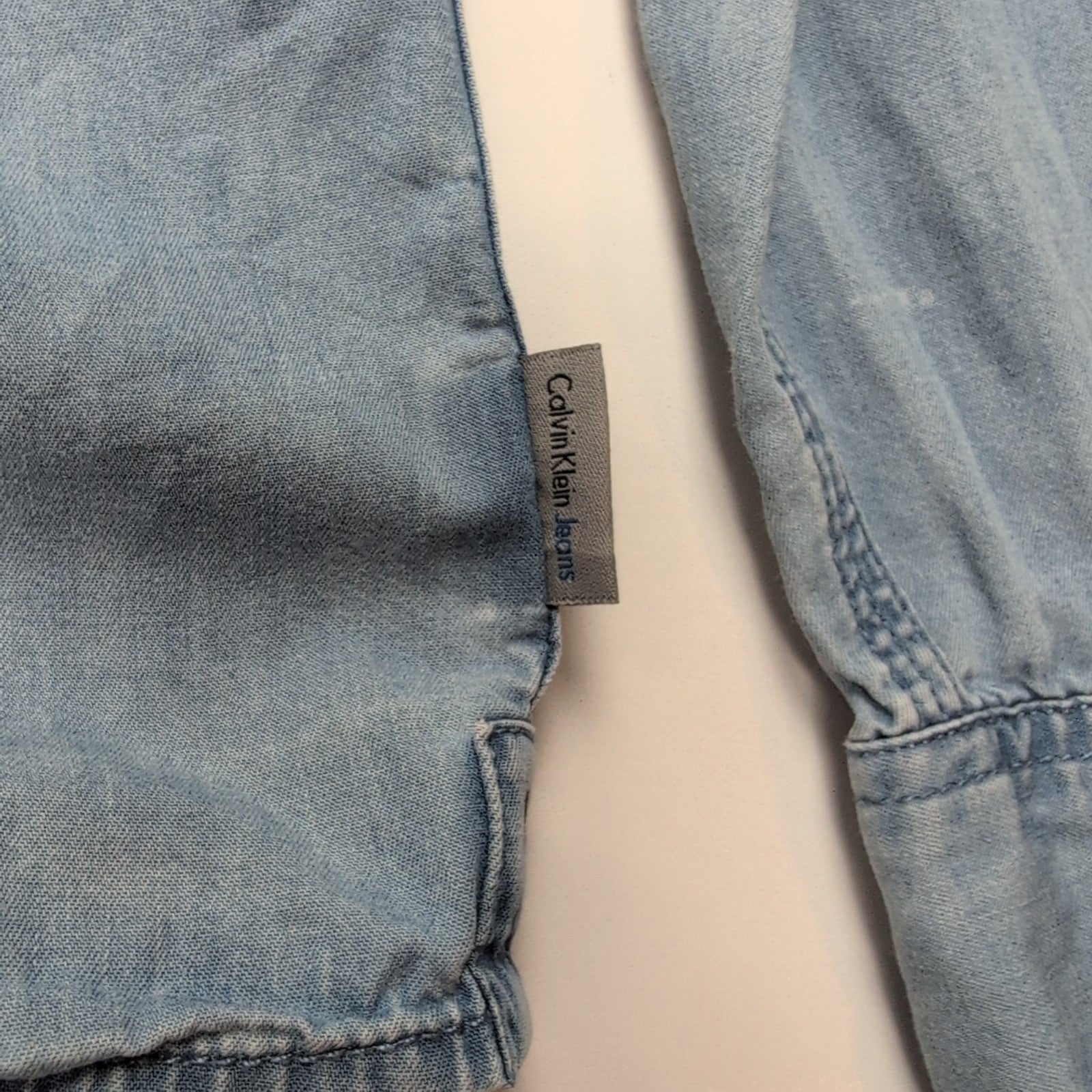 Chemise Calvin Klein bleue jean slim fit taille M #205e