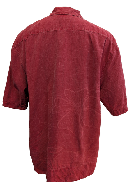 Chemise Hawaïenne Jamaica Jaxx Rouge Foncé 100% Soie - Taille L/XL