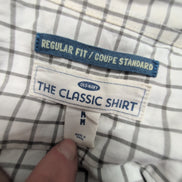 Chemise Old Navy blanche à carreaux gris taille M #151e