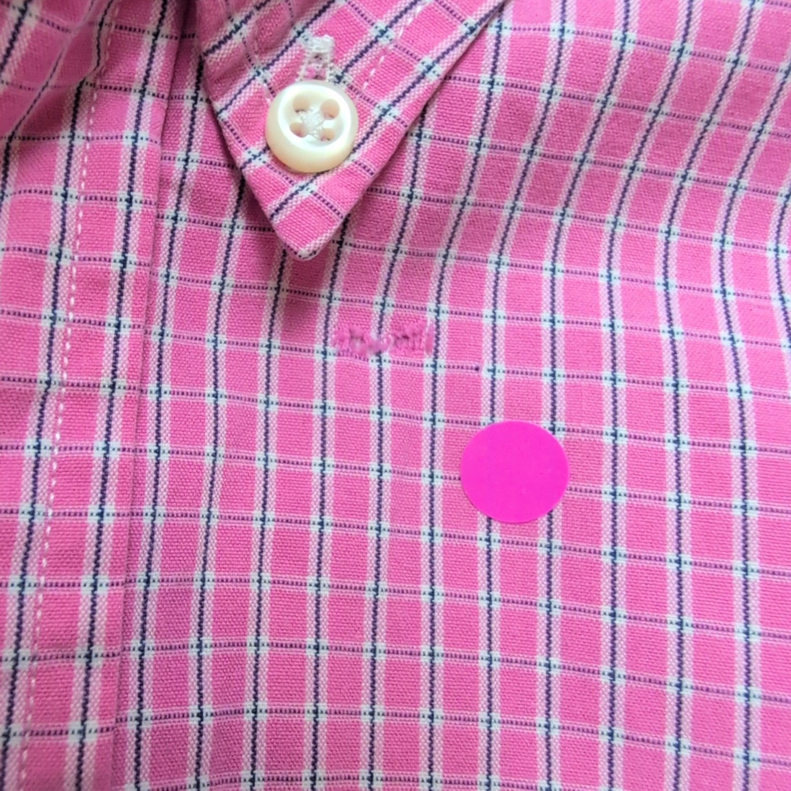 Chemise Ralph Lauren Blake XXL rose carreaux logo noir 100% coton