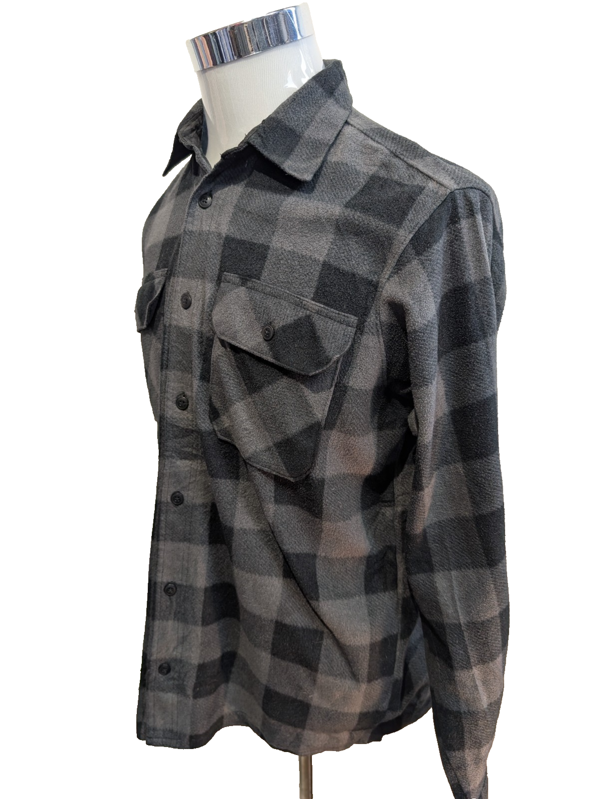 Wrangler M Chemise Flanelle Noire Grise Carreaux Plaid Style Workwear
