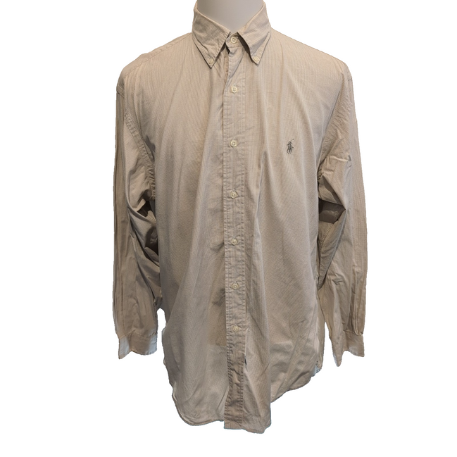 Chemise Ralph Lauren Yarmouth L XL Crème Carreaux Button Down Shirt