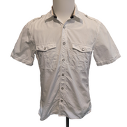 Chemise Burberry Brit M Blanche Manches Courtes Logo Brodé Vintage Coton