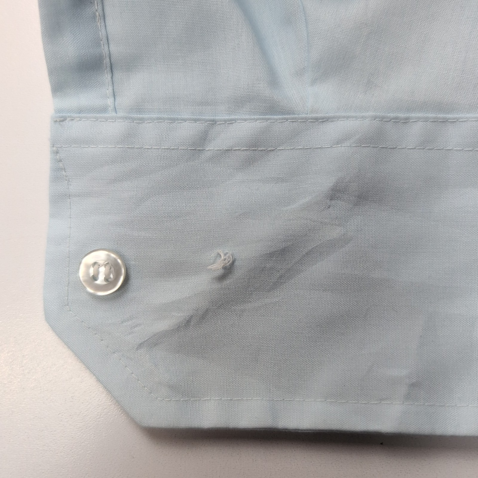 Chemise SEARS Permanent Press Vintage 70s Bleu USA Col Pointe M/L