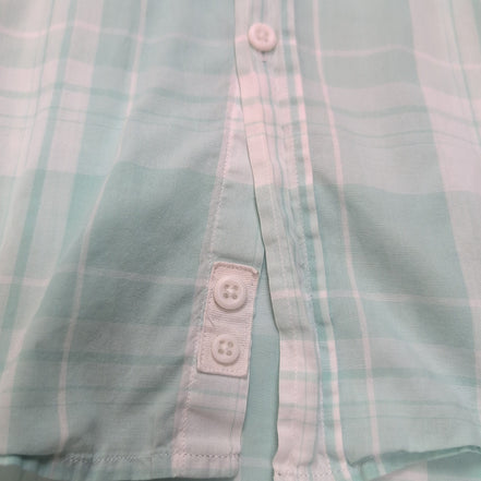 Chemise Lacoste Vintage 43 L Carreaux Vert Pastel Manches Longues Modulables
