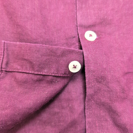 Chemise H&M 100% Lin Bordeaux Manches Longues Taille XL
