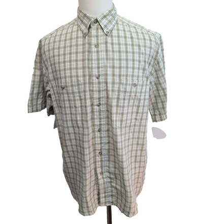 Chemise Wrangler Manches Courtes Vert à Carreaux à Poches Taille L