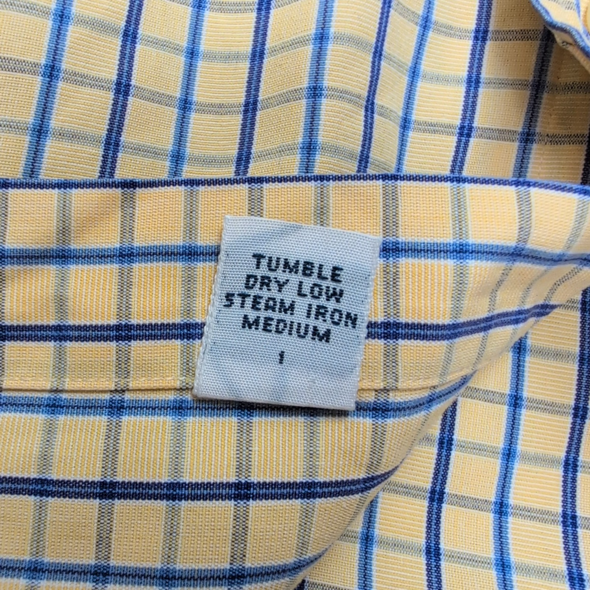 Chemise Ralph Lauren Blake M Jaune Carreaux Bleu Coton Logo Bleu Marine