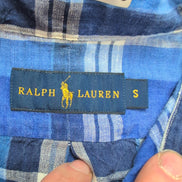 Chemise Ralph Lauren Lin S Carreaux Bleu Blanc Philippines manches longues