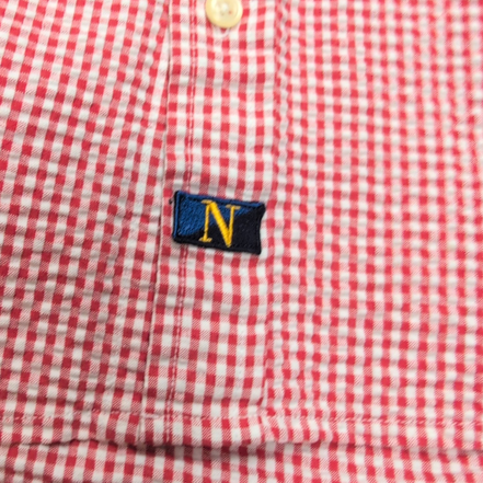Chemise Nautica Junior XL 20 rouge gaufrée manches courtes rare