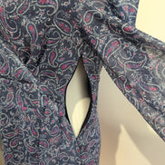 Robe La Redoute 38 Cache-Cœur Bleu Rose Paisley Brillante Neuve
