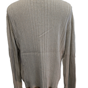 Pull CALVIN KLEIN Crème Col V Maille Côtelée Taille XL Coton Luxe Homme Chic