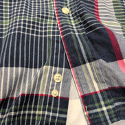Chemise Nautica Vintage L Bleu Vert Rouge Carreaux Coton Logo