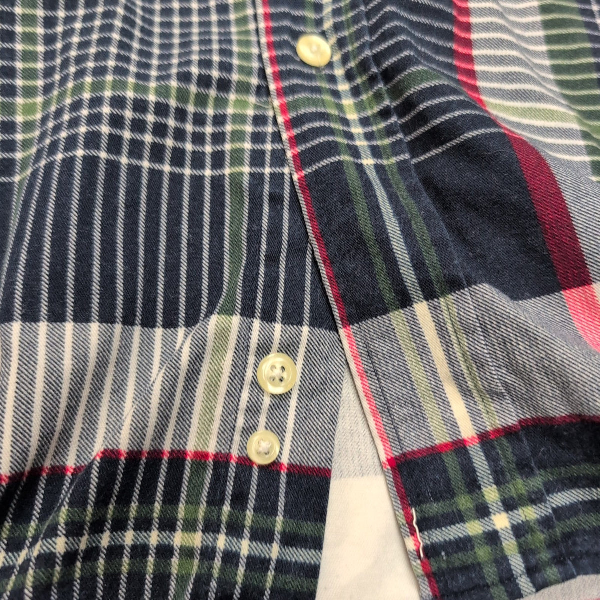 Chemise Nautica Vintage L Bleu Vert Rouge Carreaux Coton Logo