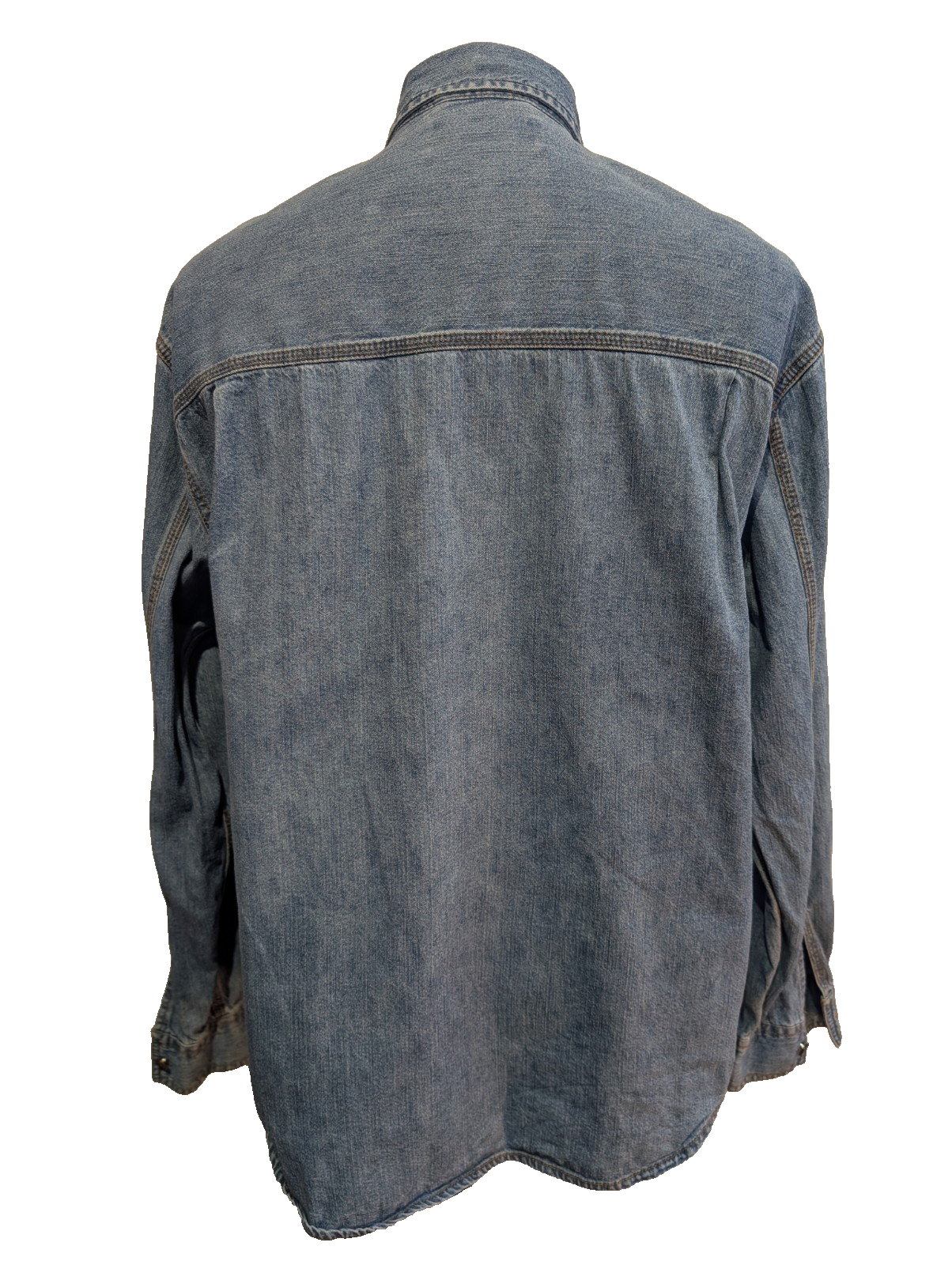 Chemise LEVI'S Jean Denim Bleu Clair Manches Longues Boutons Métal - Taille L