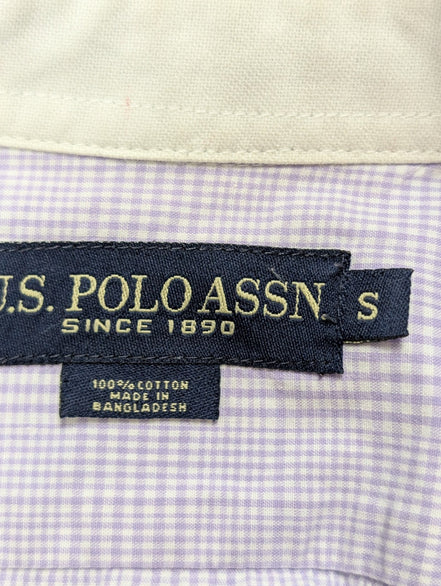 Chemise U.S. Polo ASSN lila violet manches longues à carreaux taille S