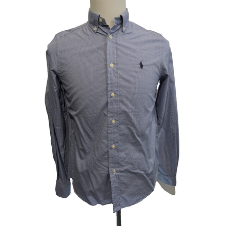 Chemise Ralph Lauren Slim Fit Enfant 18 Ans XL 165/84A Bleue Carreaux Coton