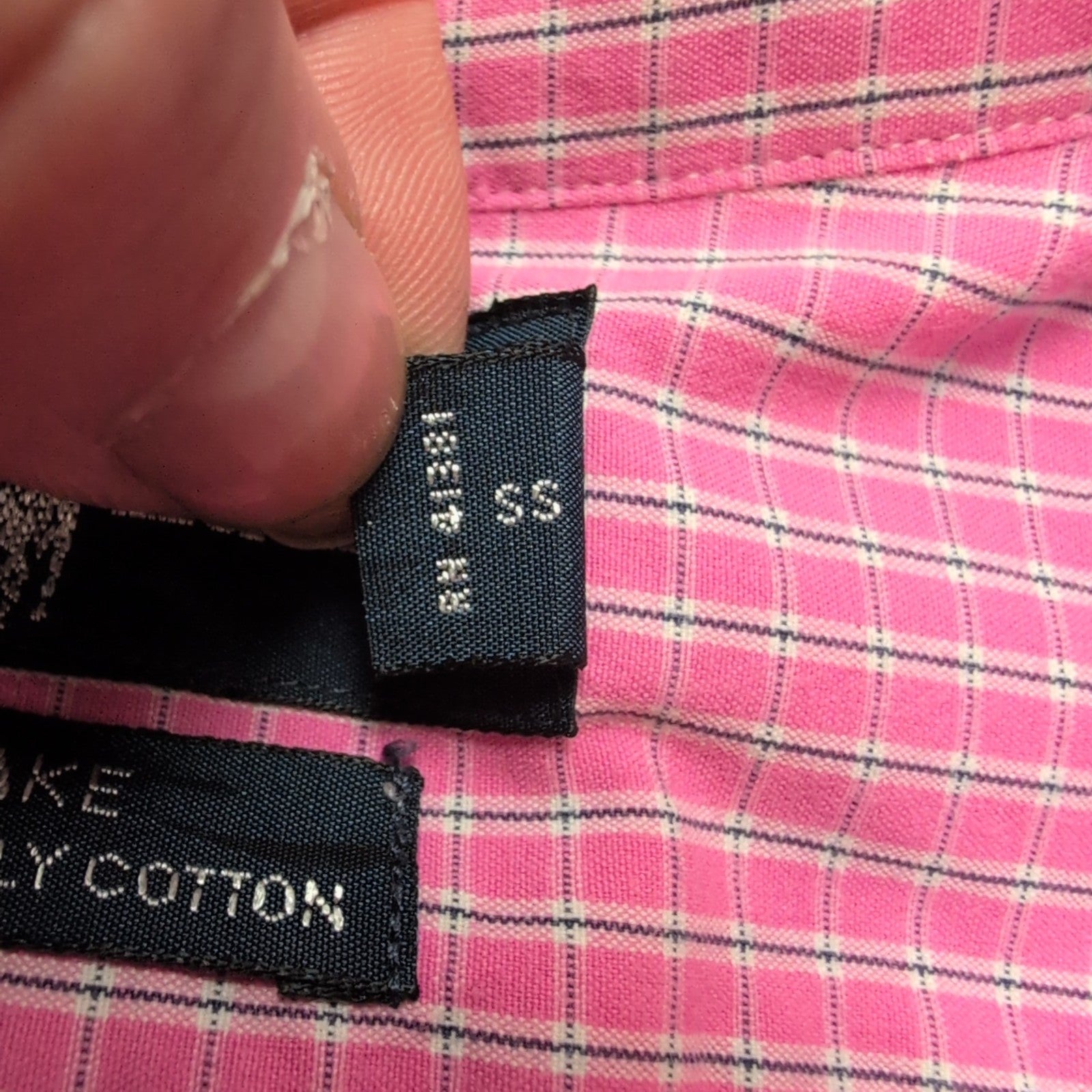 Chemise Ralph Lauren Blake XXL rose carreaux logo noir 100% coton