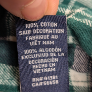🐻 CHEMISE FLANELLE PERFORMANCE CHAPS L (G) CARREAUX VERT BLEU MARINE LOGO BRODÉ