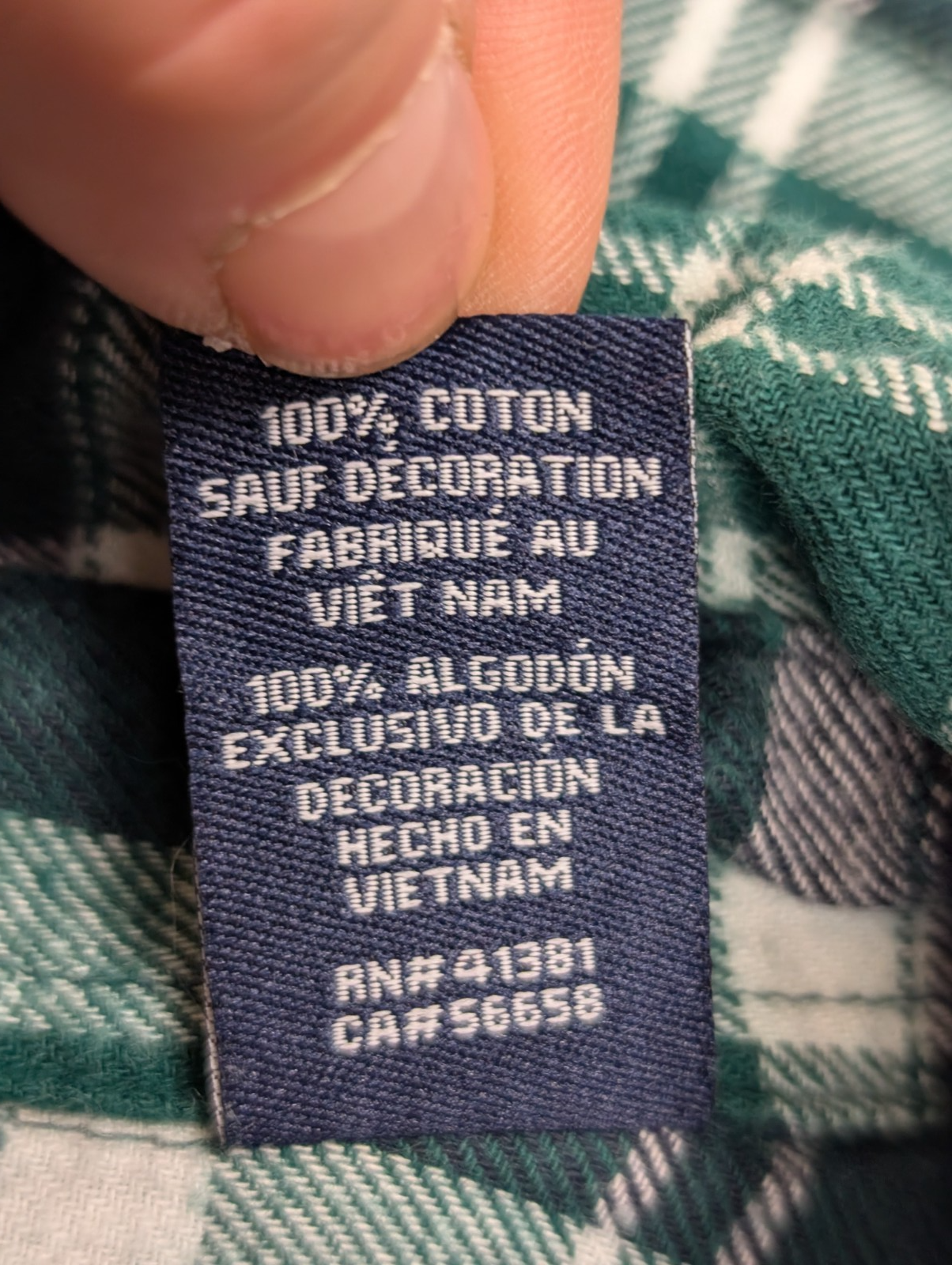🐻 CHEMISE FLANELLE PERFORMANCE CHAPS L (G) CARREAUX VERT BLEU MARINE LOGO BRODÉ