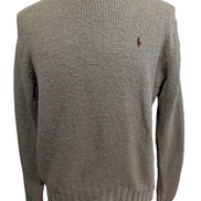Pull POLO Ralph Lauren Col rond Vert Kaki - 17% Laine / 83% Coton - Taille L
