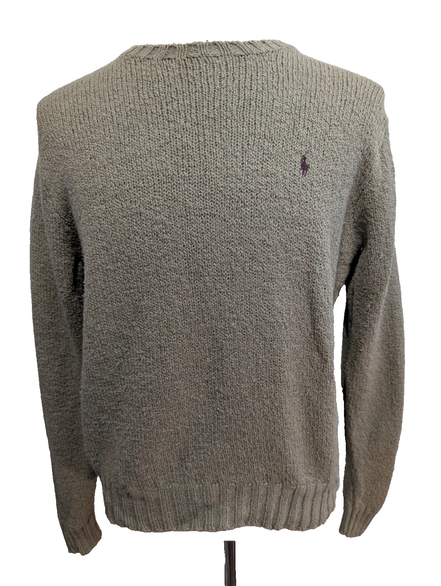 Pull POLO Ralph Lauren Col rond Vert Kaki - 17% Laine / 83% Coton - Taille L