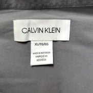 Chemise CALVIN KLEIN Stretch Gris Foncé XL Logo Brodé Coton Slim Fit