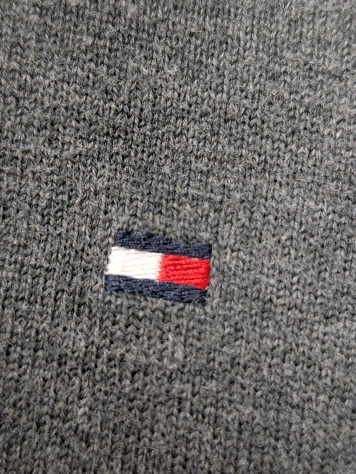 Pull Tommy Hilfiger Gris Chiné - Mélange Soie & Coton - Taille M