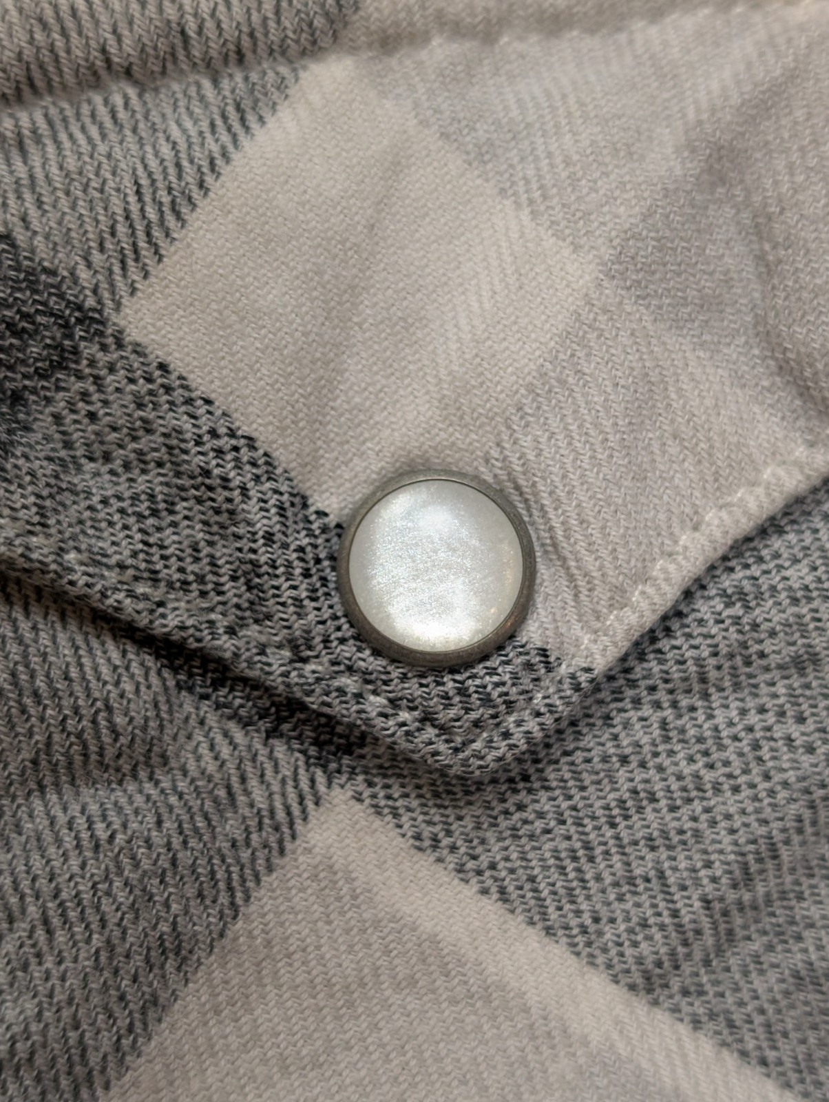 Chemise LEVI'S Western Flanelle à Carreaux Gris et Blanc Manches Longues T.M
